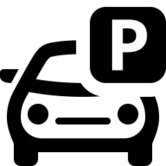 A Parked Car with a Parking Sign 