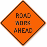 Road Work Ahead Sign
