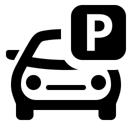 A Parked Car with a Parking Sign 