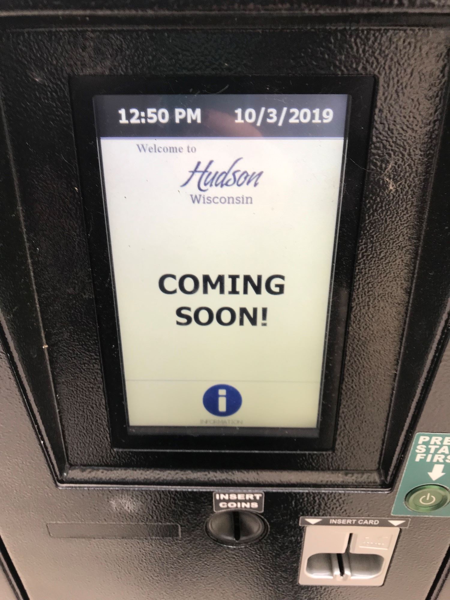 Parking Pa Station Displaying Coming Soon